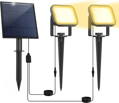 Outdoor LED Solar Spotlights Landscape Lights Warm White Garden Pathway Lamps us - Image 1 of 4