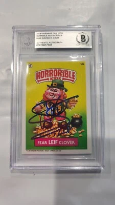 2019 Garbage Pail / Horrible Kids Series 4 Card Signed By Warwick Davis Beckett  - Image 1 of 2