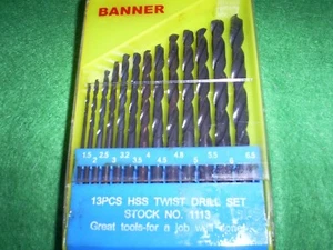 DRILL SET FOR METAL 13 PIECE HIGH SPEED STEEL ( HSS ) - Picture 1 of 2