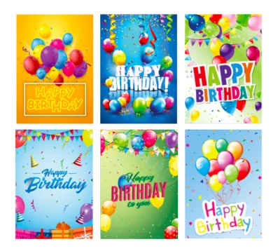 HANDARBEIT - LIEBLINGSLADEN 6 Premium Geburtstagskarten Happy Birthday 18x12cm mit 6 Kuverts Geburtstag