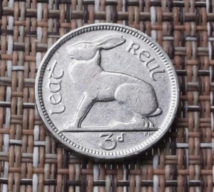 Rare 1935 ireland 3 pence rabbit- about uncirculated - Picture 1 of 2