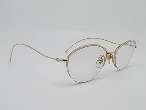 Perry Ellis PE110-1 Gold Semi Rimless Eyeglasses Frame Japan 52-17-130 - Picture 1 of 14