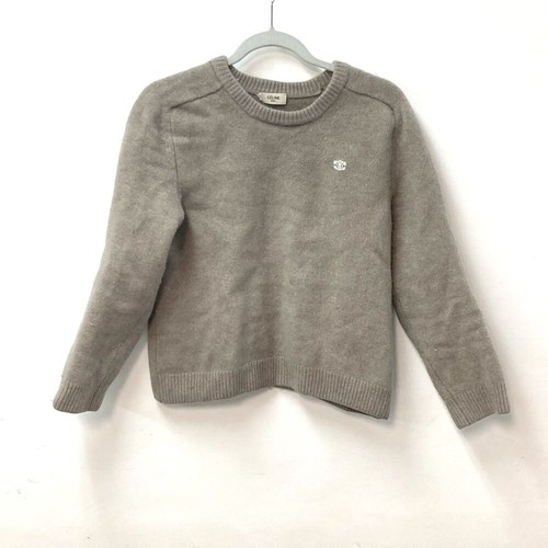 Maglione abbigliamento Celine Macadam Triomphe Triomphe Lavorato a Maglia Lana Cashmere Beige