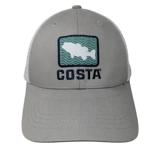 Costa Del Mar Snapback Trucker Hat Gray OS Adjustable Embroidered Mesh Back - Picture 1 of 9