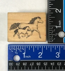 Hero Arts Stempel Laufende Pferde Tier Design 2" x 1,5" #564C Vintage 1987 - Bild 1 von 4