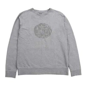 Pretty Green Jumper Mens Small S Grey Heather Cotton Crew Neck Logo Sweatshirt - Picture 1 of 7