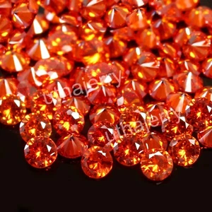 Zertifiziert VVS1 Fancy Orange Farbe Diamant 1,50 mm Rund Brillantschliff 10 Stück Lot - Bild 1 von 6