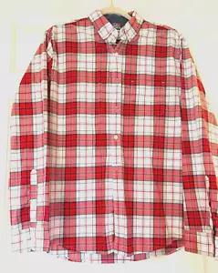 Express Button Down Shirt Classic Soft Wash Red Plaid Size Mens M - Picture 1 of 3