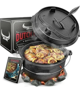 Dutch Oven, Gußeisen - Kessel, Feuertopf, Grillpfanne - Bild 1 von 9