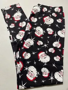 No Boundaries Women's Juniors Black Red Santa Pattern Holiday Leggings Small - Picture 1 of 3