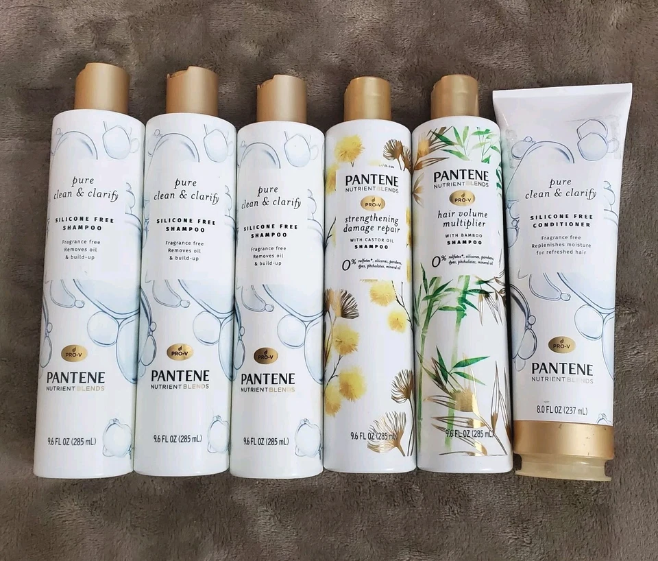 Lot Of 6 Pantene Nutrient Blends. Pure Clean & Clarify,  Mix. Shampo Conditioner - Image 1 of 1