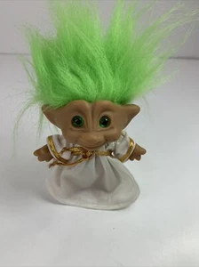 Vintage Ace Novelty Co. Inc. Troll Engel Fee Gewand grüne Haare Puppe Flügel 6 Zoll - Bild 1 von 5