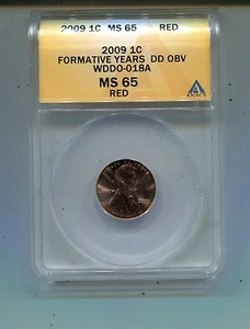 2009P FY Lincoln Cent Error-WDDO-018A-ANACS -MS65 - Picture 1 of 2