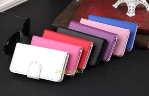 Funda protectora con cierre magnético abatible de cuero genuino real para Apple iPhone 4 4S - Imagen 1 de 8
