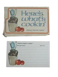 Vintage "Here's What's Cookin" Recipe Cards 49 ct. Original Box Current Inc. - Picture 1 of 3