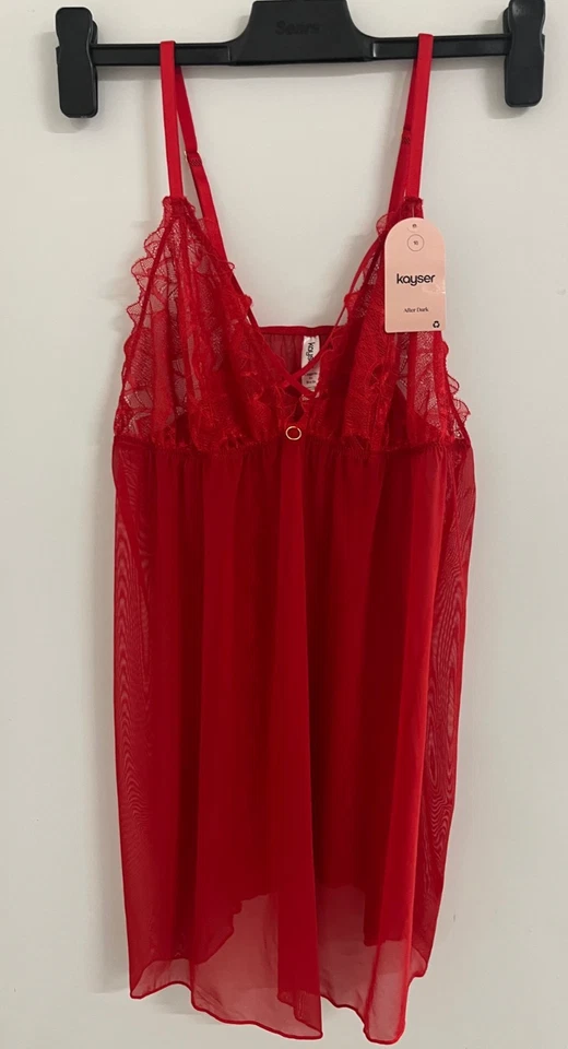 NWT Kayser sz  16 Intimates Red Lace Camisole Lingerie To Live In - image 1 of 1