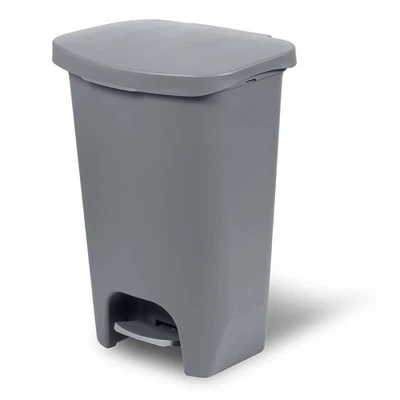 Glad Kitchen Trash Can with Lid, Foot Pedal and Garbage Bag Rings, 13 Gal, Grey - Image 1 of 4