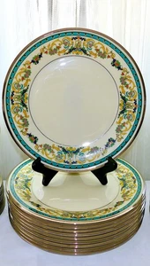 LENOX Fair Lady Platinum Trim 10 Dinner Plates 10.75" Gold Backstamp Mint - Picture 1 of 4