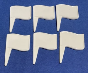 Juego de 6 marcadores de queso charcutería artista banderas/etiquetas cerámica blanca 2,25 x 3,25" - Imagen 1 de 5