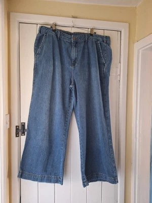 FABULOUS SEASALT BLAKE WIDE LEG JEANS TROUSERS MID WASH 18 PETITE EX CON - Image 1 of 4