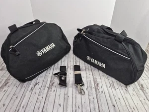 Yamaha Performance Touring Tuning Fork Right and Left Saddle Bag Canvas Pair - Picture 1 of 11