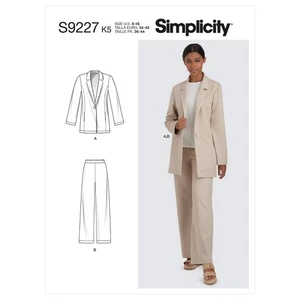 New Simplicity Pattern 9227 Womens Blazer Pants Pant Suit 8 10 12 14 16 Jacket - Picture 1 of 3