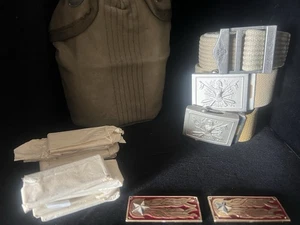 Lot MILITAIRE Vintage Avec Gourde Ceintures Alamari Aviation Navale Bomisa - Picture 1 of 17