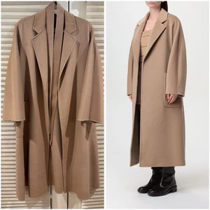 NWT! AUTHENTIC MAX MARA Cashmere Belted Wrap Coat in Brown, Size US 6 (IT 40) - Picture 1 of 8