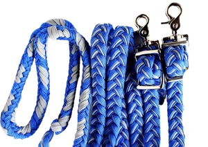 Horse Roping Knotted Tack Western Barrel Reins Nylon Braided 607186 - Bild 1 von 3