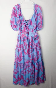 Neu mit Etikett Flying Tomato Kleid Damen L bunt schulterfrei Hawaii Maxi Rüschen - Bild 1 von 8