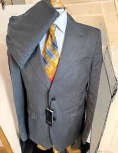 NEW ZANETTI Suit Sz 38R Pants 32 x UNF Gray 2 Button Made in Italy 100% Wool NWT - Picture 1 of 18