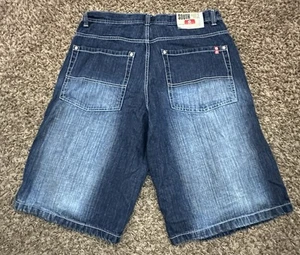 Vintage South Pole Shorts Blue Denim Baggy Wide Leg Y2K Skater Red Tab 38x12 - Picture 1 of 6