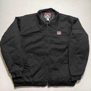 Ben Davis Jacket Mens 3XL Black Full Zip Quilted Workwear Mechanic Cholo Bomber - Picture 1 of 9