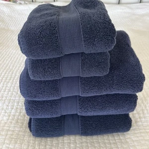Juegos de toallas POTTERY BARN: 3 toallas de baño y 2 de mano azul marino pavo felpa 5 piezas - Imagen 1 de 7