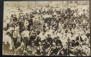RPPC Gathering Of A Large Group Of Men And Women Some In Uniform Picnic 1909 - Picture 1 of 2