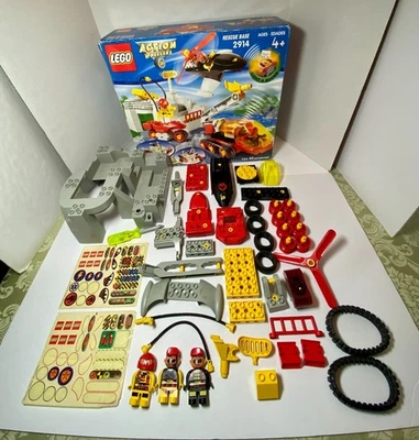 Rare Lego 2914 Action Wheelers Rescue Base Complete Set w/ Instructions & Box - Image 1 of 4