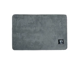 Asha Rubber Backed Polyester Bath Mat Grey 50 x 80cm - Picture 1 of 1