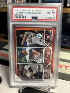 2023 Topps 1st Edition Tucker/Ramirez/Judge Red Foil RBI Leaders /50 PSA 10 - Picture 1 of 2