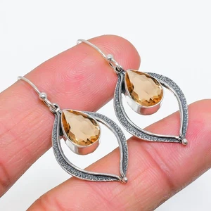 Morganite Halo Cluster Earrings 925 Sterling Silver Women Christmas Eve Jewelry - Picture 1 of 9
