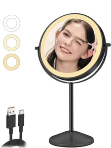 Vanity 7inch Mirror with Lights Rechargeable 1x/10x Double Sided Mirror - Picture 1 of 10