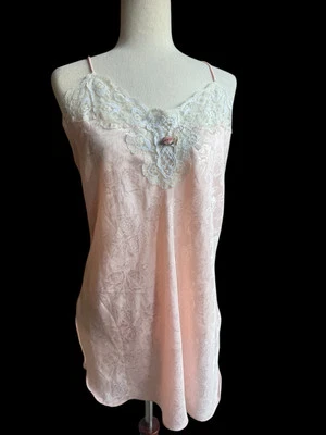 Vestido sin tirantes vintage lencería encaje romántico años 90 80 hadas rosa recatado grande DEFECTUOSO Foto 1 de 4