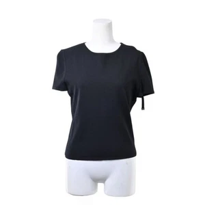Gucci Vintage Rayon Blend Short Sleeve Knit With Plate 40 Black r3_061 - Afbeelding 1 van 7