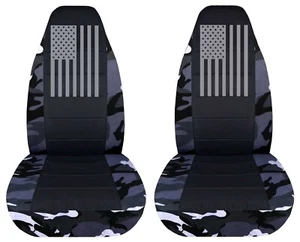 Front set car seat covers Fits 1985-2006 Jeep wrangler YJ-TJ-LJ American flag - Bild 1 von 7