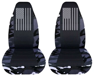 Juego de fundas de asiento de coche delanteras para Jeep Wrangler 1985-2006 YJ-TJ-LJ bandera americana Foto 1 de 4