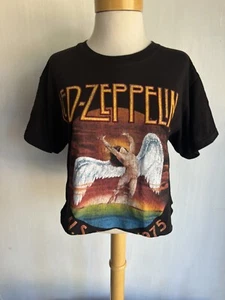 LED ZEPPELIN (2014) Official Women's Swan Song USA 1977 Crop Top T-Shirt Medium - Picture 1 of 5