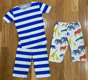 Mini Boden Short Sleeve & Shorts Pajamas Striped & Zoo Size 10Y in EC! - Picture 1 of 8