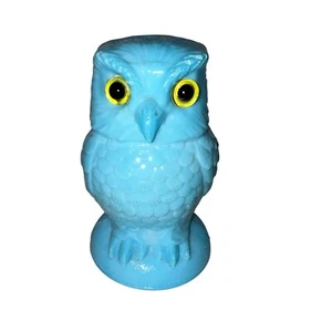 Vintage Summit Art Glass Aqua Blue Owl Paperweight - Picture 1 of 6