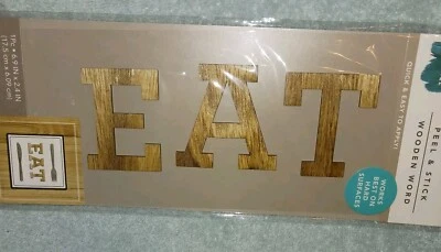 Wooden EAT Word Letters. Peel Stick.  Create a DIY EAT Sign-Decor. New Sealed.  - Image 1 of 4