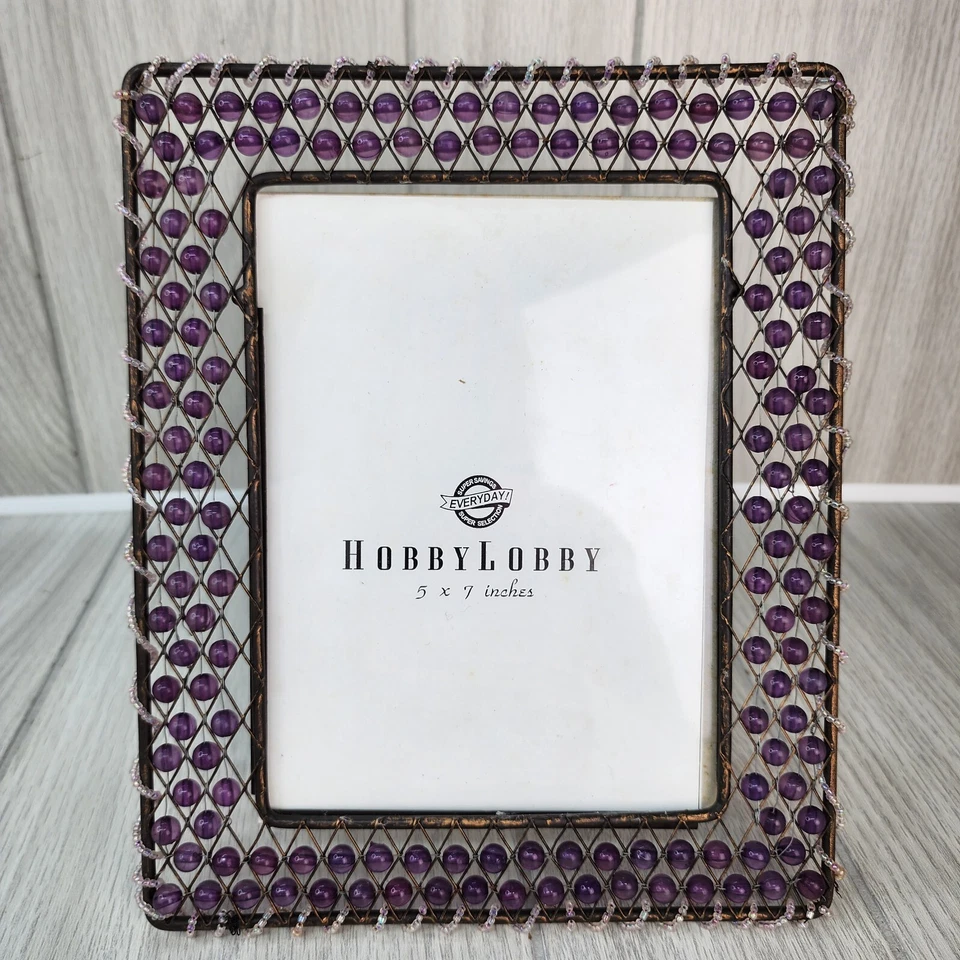 Marco de fotos caballete para marco de fotos 5x7 púrpura cuentas hippie boho elegante marco de 8x10 Foto 1 de 4