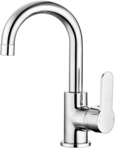 Modern Basin Taps Mixers Bathroom Sink Taps Chrome Single Lever Swivel Basin Mix - Picture 1 of 12